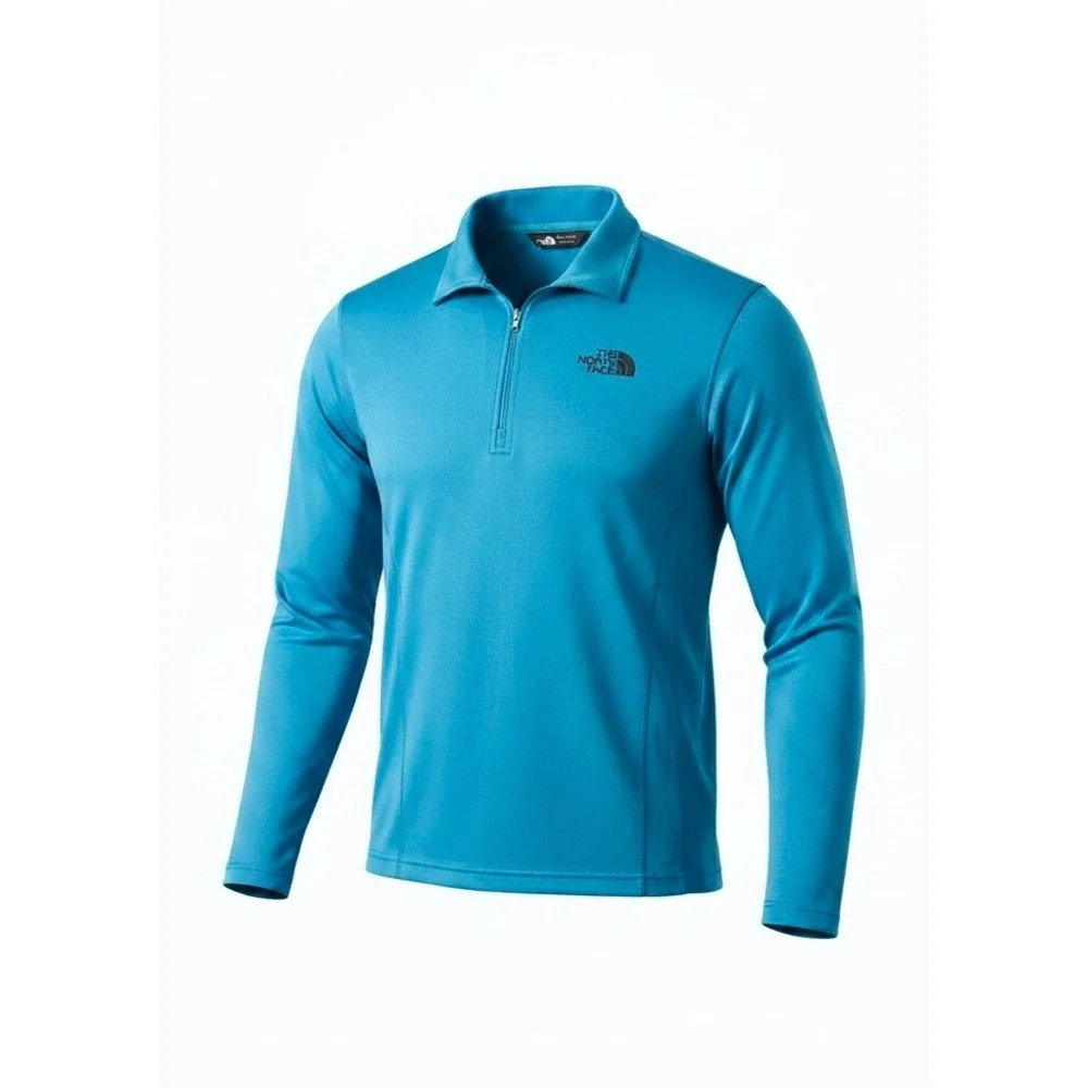 The North Face Mens Quarter Zip Pullover Teal Blue Long Sleeve Active Top Size M